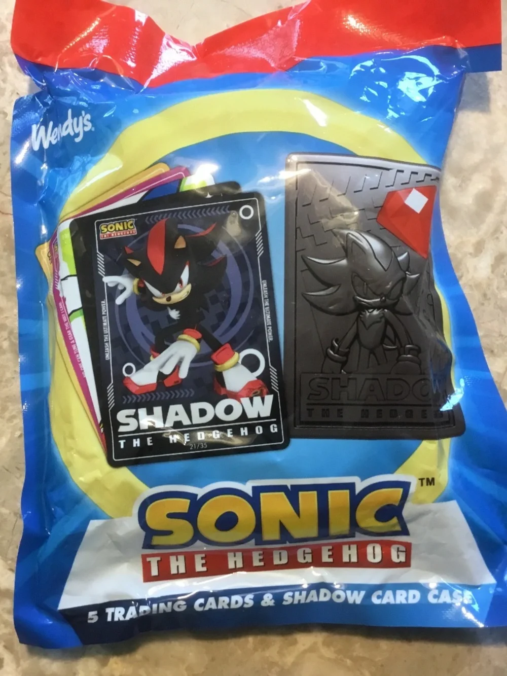 Shadow Card Case with 5 Trading Cards (Wendy’s -35th year Sonic The Hedgehog)